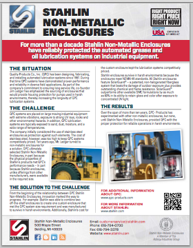 Stahlin Non-Metallic Enclosure's  Automated Lubrication Systems Case Study