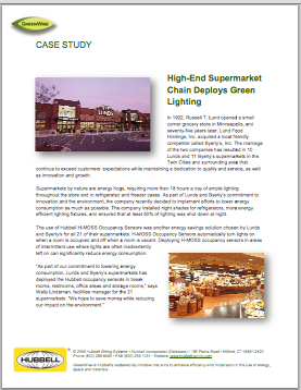 Hubbell's High End Super Market Chain Energy Savings Case Study