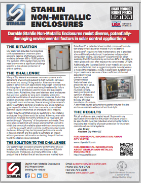 Stahlin Non-Metallic Enclosures Solar Control Application Case Study