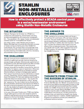 Stahlin Non-Metallic Enclosures Water/Wastewater Application Case Study