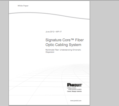 Panduit's Signature Core™ Fiber Optic Cabling System White Paper